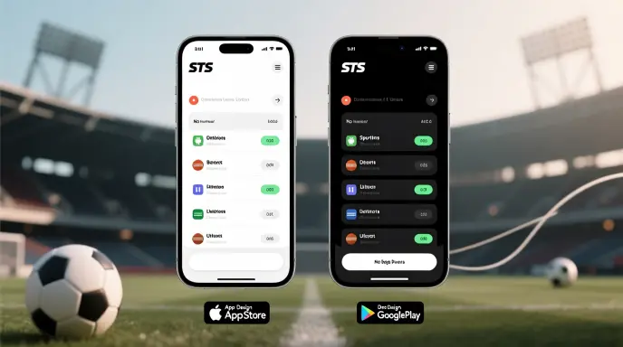 Aplikacja mobilna STS na iOS i Android - interfejs zakładów sportowych